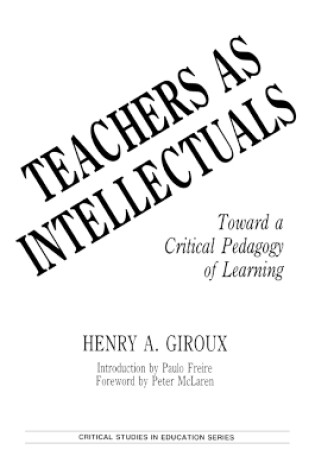 Cover of Teachers as Intellectuals