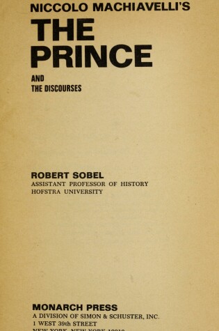 Cover of Niccolo Machiavelli's "the Prince"