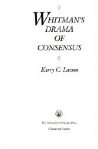 Cover of Whitman's Drama of Consensus