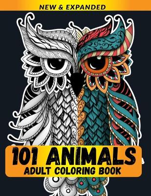 Book cover for 101 Animals Adult Coloring Book