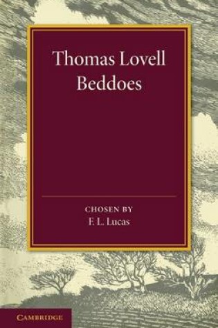 Cover of Thomas Lovell Beddoes