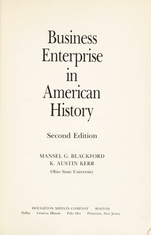 Book cover for Business Enterprise in American History