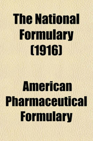 Cover of The National Formulary (1916)