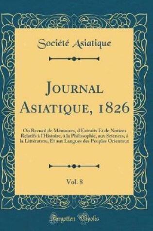 Cover of Journal Asiatique, 1826, Vol. 8