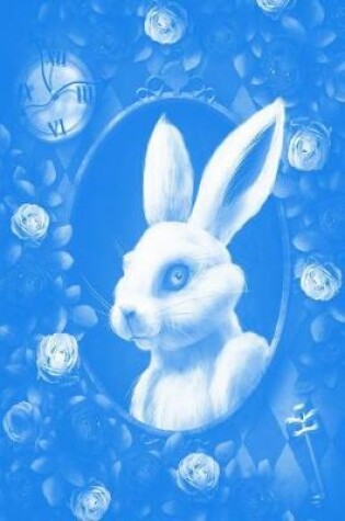 Cover of Alice in Wonderland Pastel Modern Journal - Inwards White Rabbit (Blue)