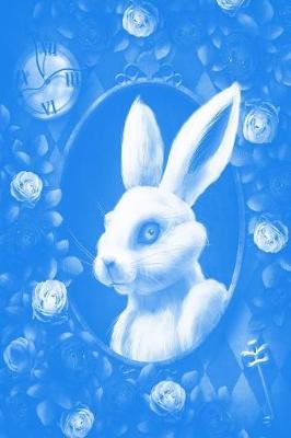 Cover of Alice in Wonderland Pastel Modern Journal - Inwards White Rabbit (Blue)