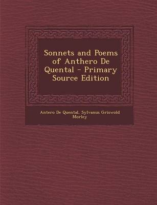 Book cover for Sonnets and Poems of Anthero de Quental - Primary Source Edition