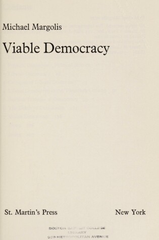 Cover of Viable Democracy