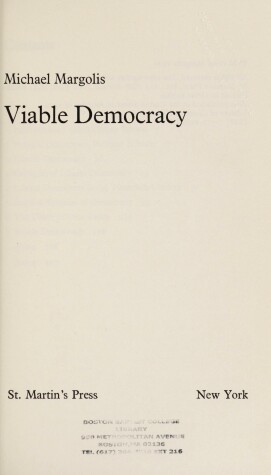 Book cover for Viable Democracy