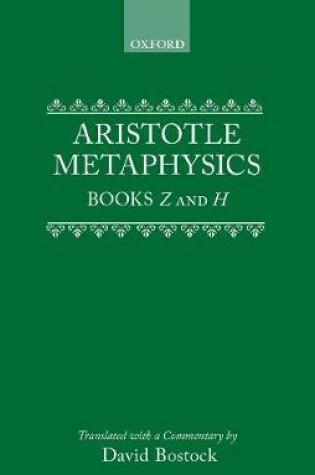 Cover of Metaphysics Books Z and H