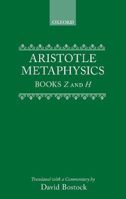 Book cover for Metaphysics Books Z and H