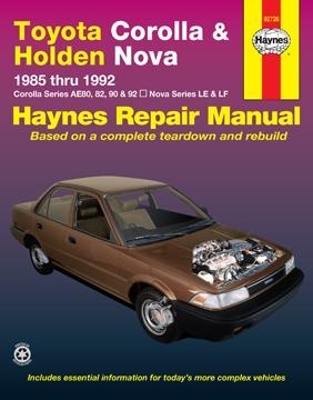 Book cover for Toyota Corolla & Holden Nova (85 - 92)