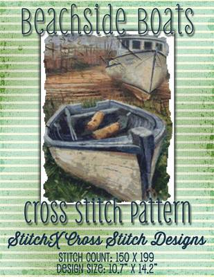Book cover for Beachside Boats Cross Stitch Pattern