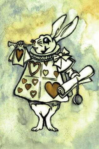 Cover of Alice in Wonderland Watercolour Journal - White Rabbit With Trumpet (Garden)