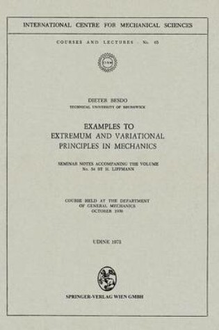 Cover of Examples to Extremum and Variational Principles in Mechanics