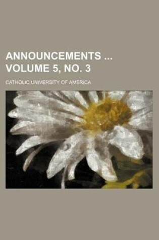 Cover of Announcements Volume 5, No. 3