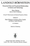 Book cover for Static Dielectric Constants of Pure Liquids and Binary Liquid Mixtures / Statische Dielektrizitätskonstanten reiner Flüssigkeiten und binärer flüssiger Mischungen