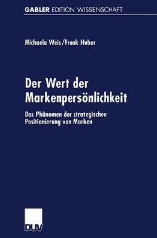 Cover of Der Wert der Markenpersönlichkeit