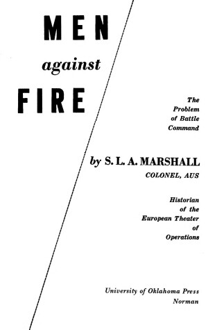 Book cover for Men Against Fire