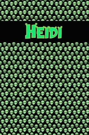 Cover of 120 Page Handwriting Practice Book with Green Alien Cover Heidi