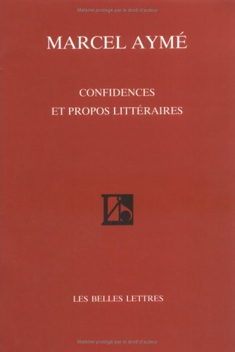 Cover of Confidences Et Propos Litteraires