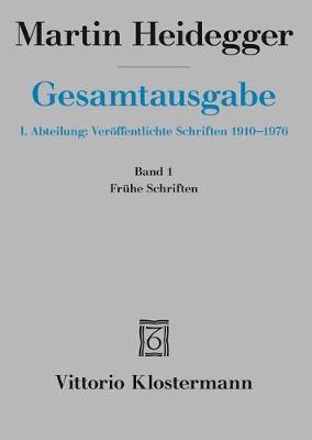 Book cover for Martin Heidegger, Fruhe Schriften (1912-1916)