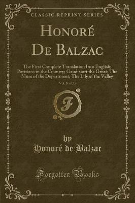 Book cover for Honoré de Balzac, Vol. 8 of 25