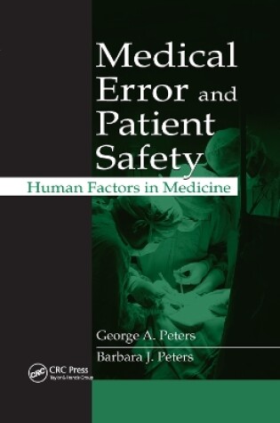 Cover of Medical Error and Patient Safety