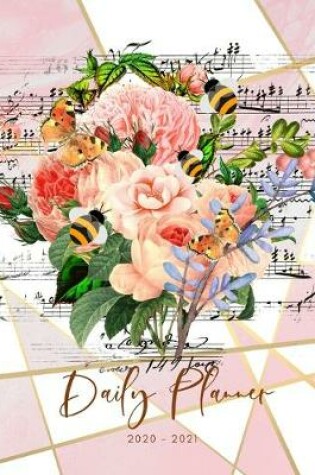Cover of 2020 2021 15 Months Floral Music Daily Planner