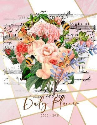 Book cover for 2020 2021 15 Months Floral Music Daily Planner