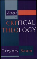 Book cover for Essays in Critical Theology