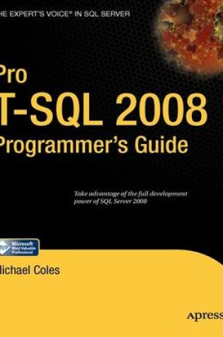 Cover of Pro T-SQL 2008 Programmer 's Guide