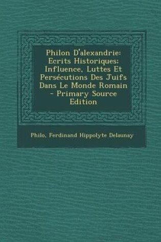 Cover of Philon D'Alexandrie