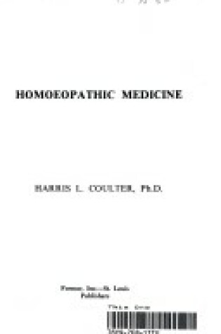 Cover of Homoeopathic Medicine