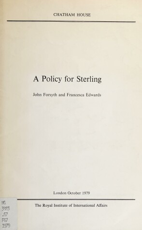 Book cover for Policy for Sterling