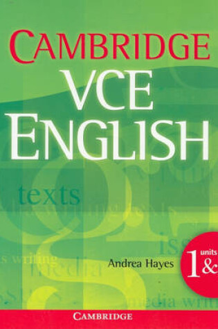 Cover of Cambridge VCE English Units 1 and 2