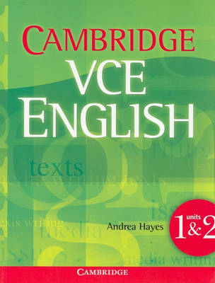 Book cover for Cambridge VCE English Units 1 and 2