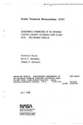 Cover of Aerodynamic Parameters of an Advanced Fighter Aircraft Estimated from Flight Data. Preliminary Results