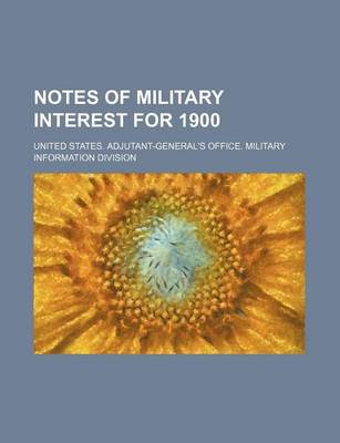 Book cover for Notes of Military Interest for 1900