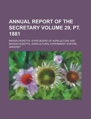 Book cover for Annual Report of the Secretary Volume 29, PT. 1881