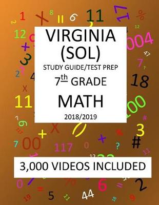 Book cover for 7th Grade VIRGINIA SOL, 2019 MATH, Test Prep