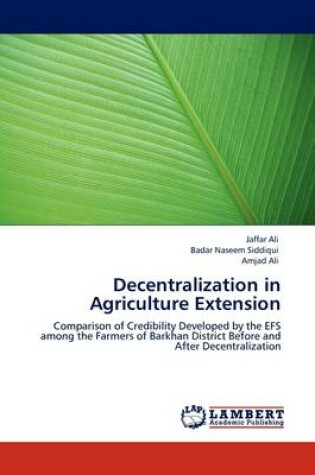 Cover of Decentralization in Agriculture Extension