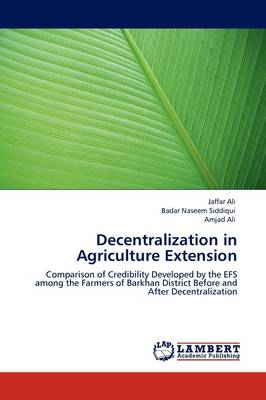 Book cover for Decentralization in Agriculture Extension