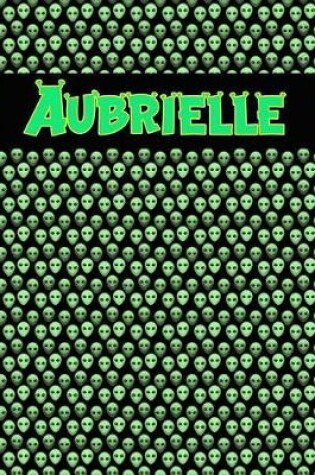 Cover of 120 Page Handwriting Practice Book with Green Alien Cover Aubrielle