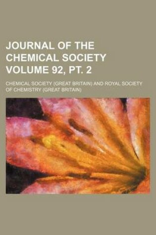 Cover of Journal of the Chemical Society Volume 92, PT. 2