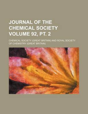 Book cover for Journal of the Chemical Society Volume 92, PT. 2