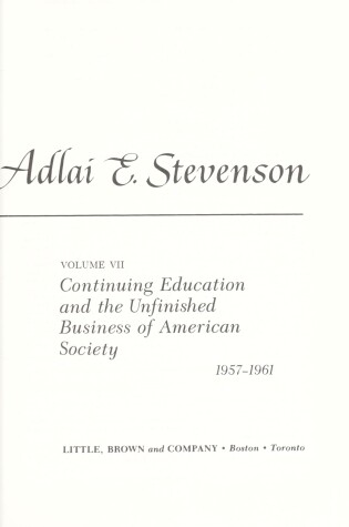 Cover of The Papers of Adlai E. Stevenson