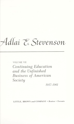 Book cover for The Papers of Adlai E. Stevenson