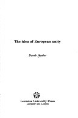 Cover of The Idea of European Unity