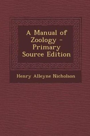 Cover of A Manual of Zoology